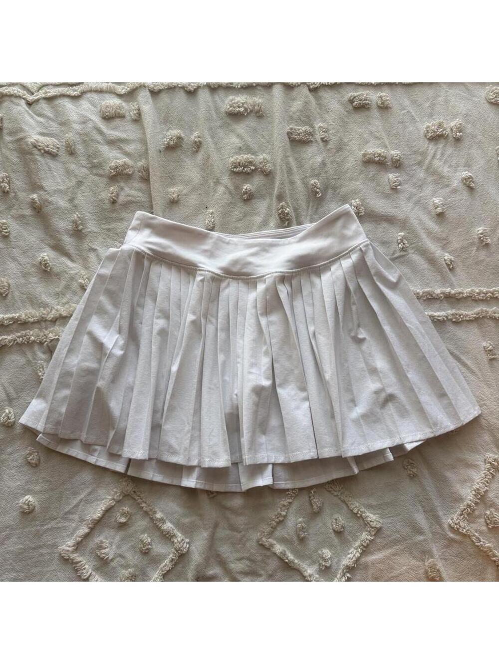 White Pleated Tennis Skort